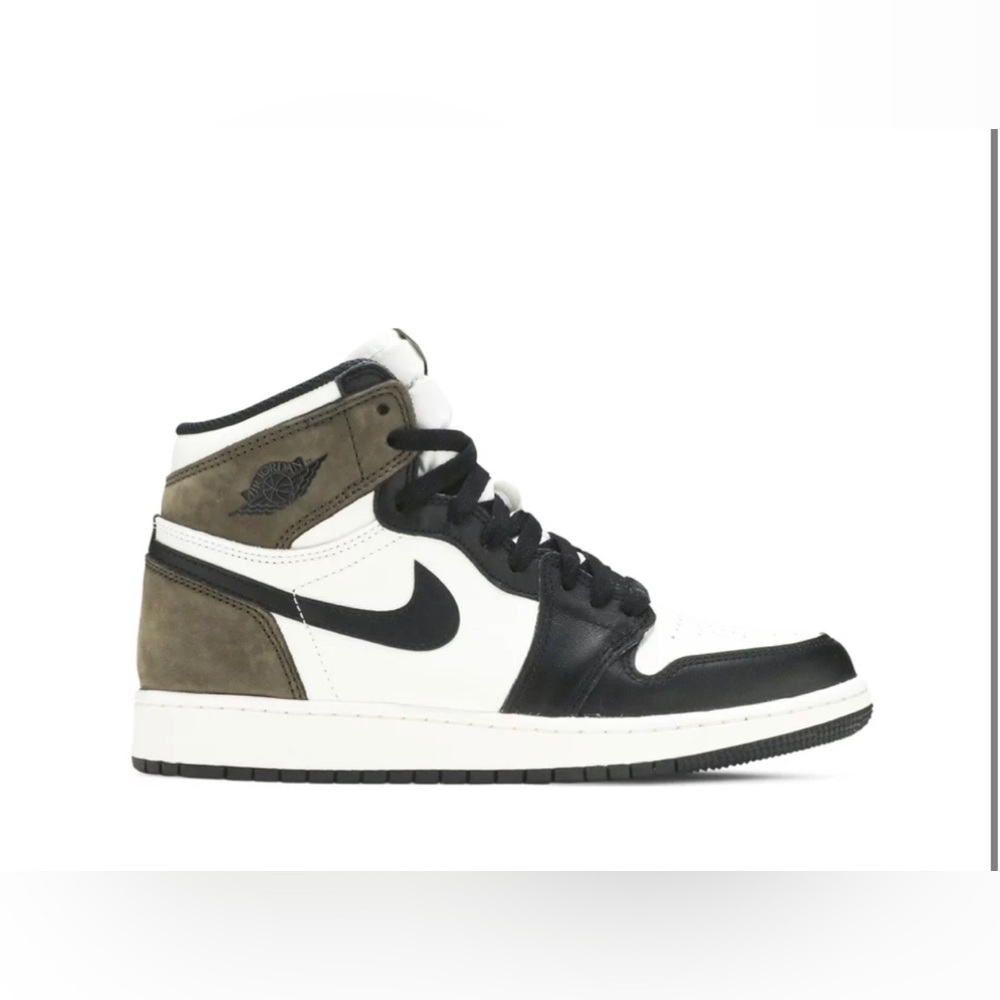 Jordan Women’s High-Top Sneakers in Black, White & Olive
